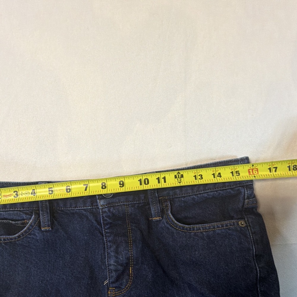 Eddie Bauer Womens Flannel Lined Jeans 8 Dark Wash Straight Leg Winter Denim - Picture 11 of 15